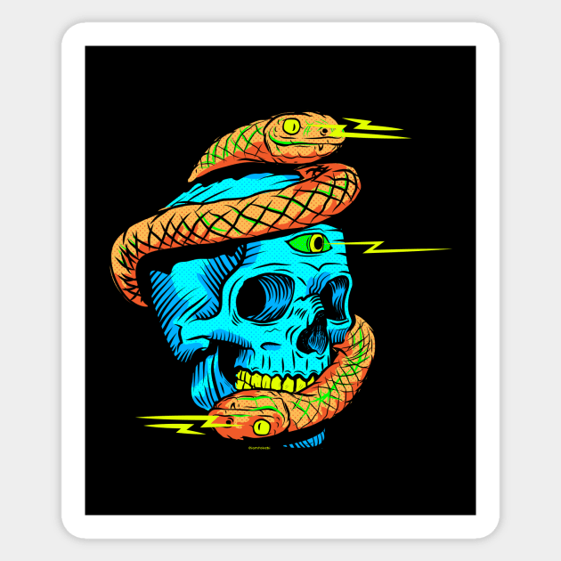 Infinite Snake Skull Ouroboros Serpent Sticker by TOKEBI